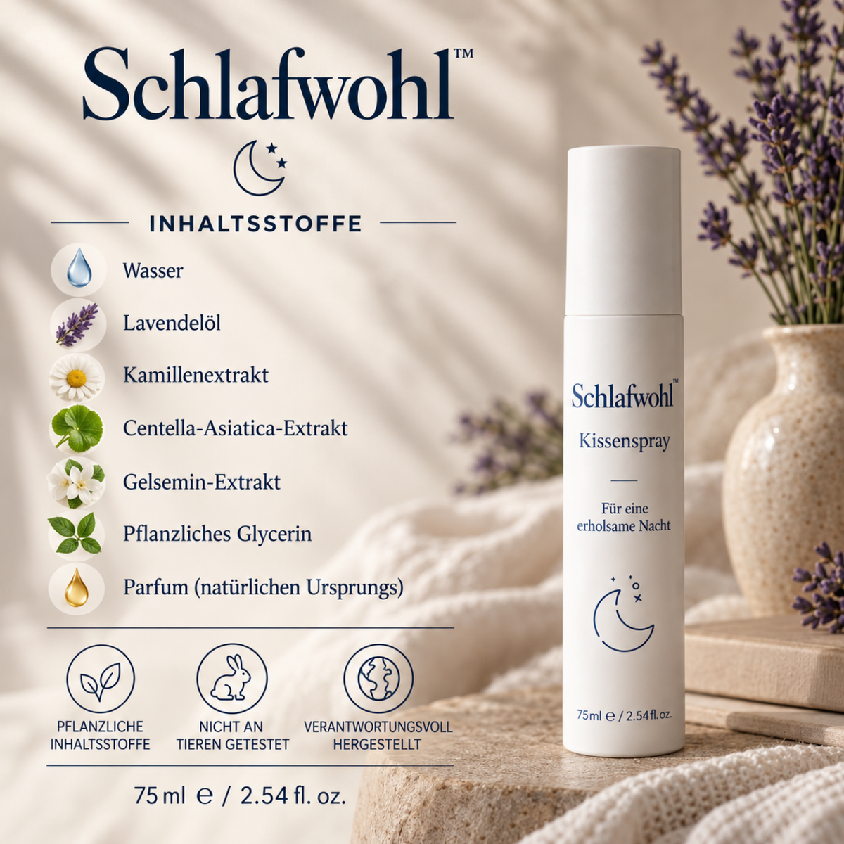 Schlafwohl™ Kissenspray | Für eine erholsame Nacht
