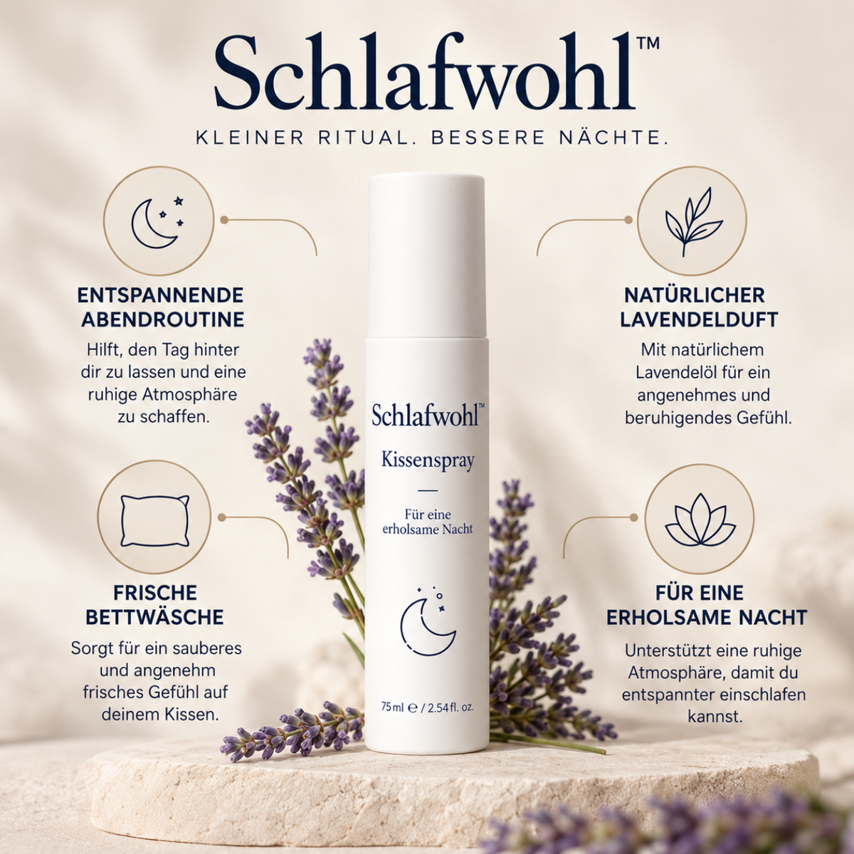Schlafwohl™ Kissenspray | Für eine erholsame Nacht